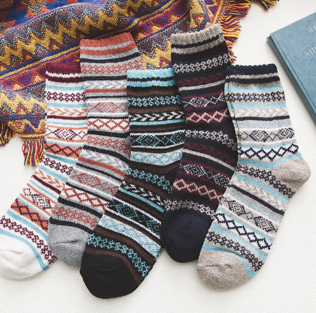 NATALIA - (5 PAIRS) WOOL BLEND SOCKS